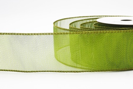 Hellgrünes, einfarbiges, metallisch transparentes Drahtband_KW0436GC-15-42